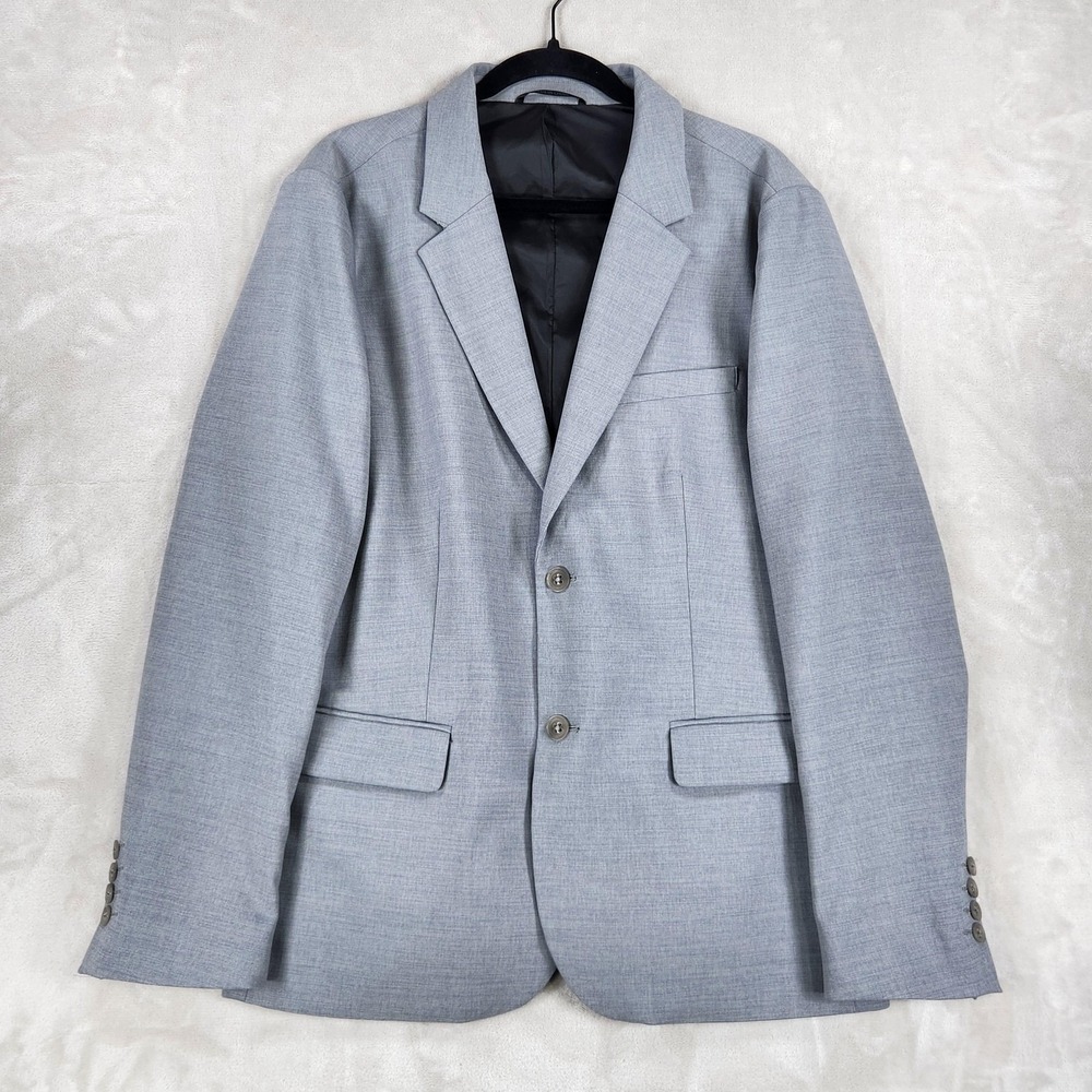 Bluffworks Blazer Mens 44R Gray Presidio Slim Fit 2 Button Sport Coat Jacket